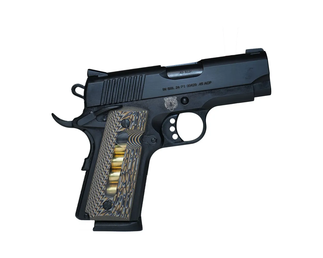 Kiehberg 1911 Sub Compact (with window magazine & G10 grip), Grey/Brown